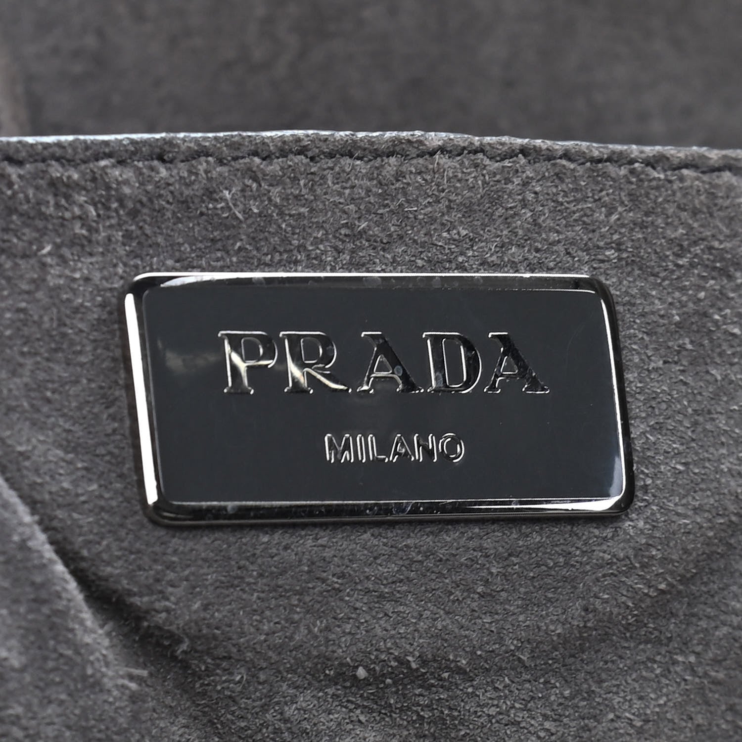 Prada Canvas Suede Scamosciato Twin Pocket Tote Grey 6 of 9