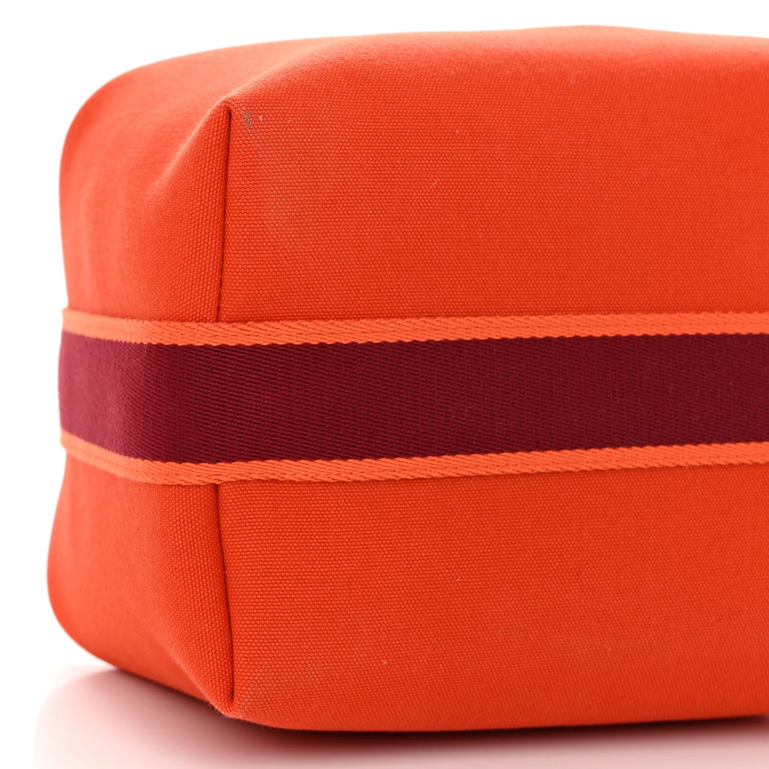Hermes Canvas Large Bride-A-Brac Pouch Orange Feu Burgundy 8 of 9