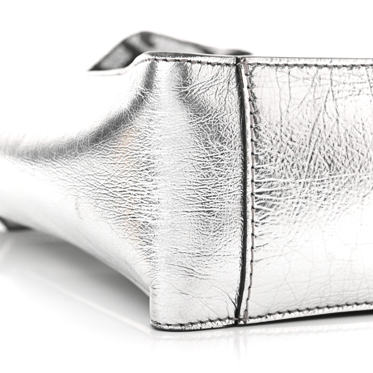 Metallic Eco Alter Nappa Perforated Logo Mini Crossbody Silver