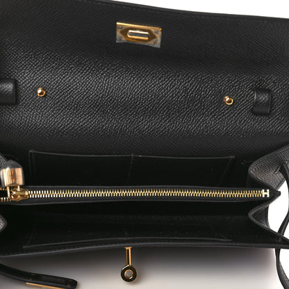 Hermes Epsom Kelly Wallet To Go Black 5 of 9