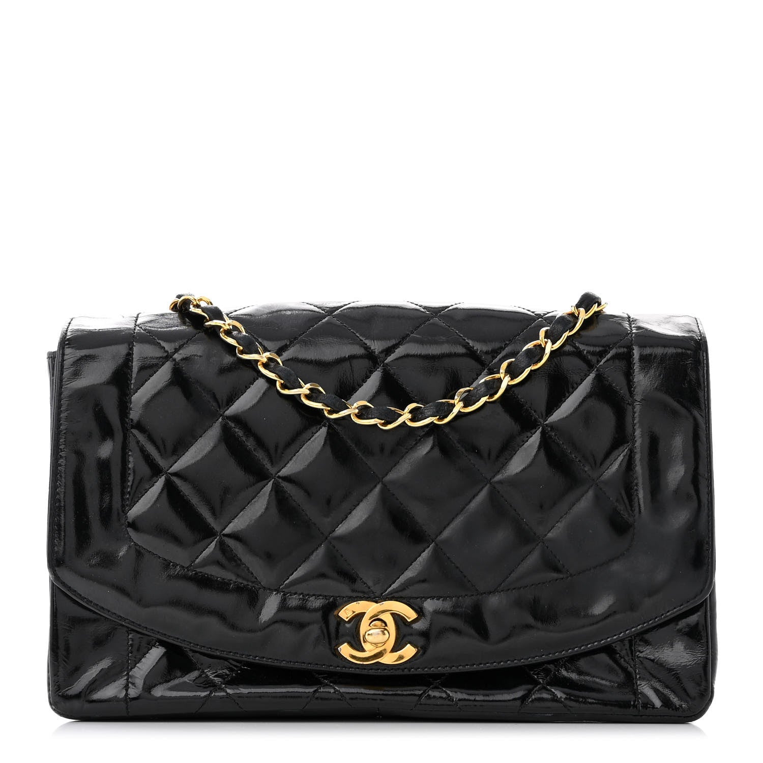 Chanel Patent Quilted Small Single Flap Black 1 of 13