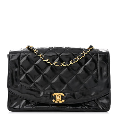 Chanel Patent Quilted Small Single Flap Black 1 of 13