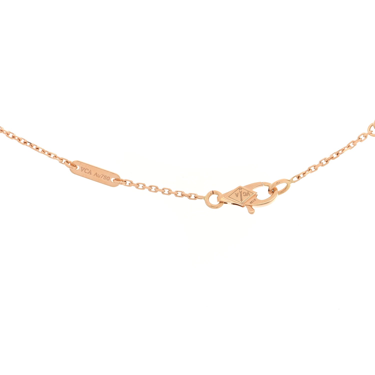 Van Cleef & Arpels 18K Rose Gold Carnelian Sweet Alhambra Pendant Necklace 4 of 4
