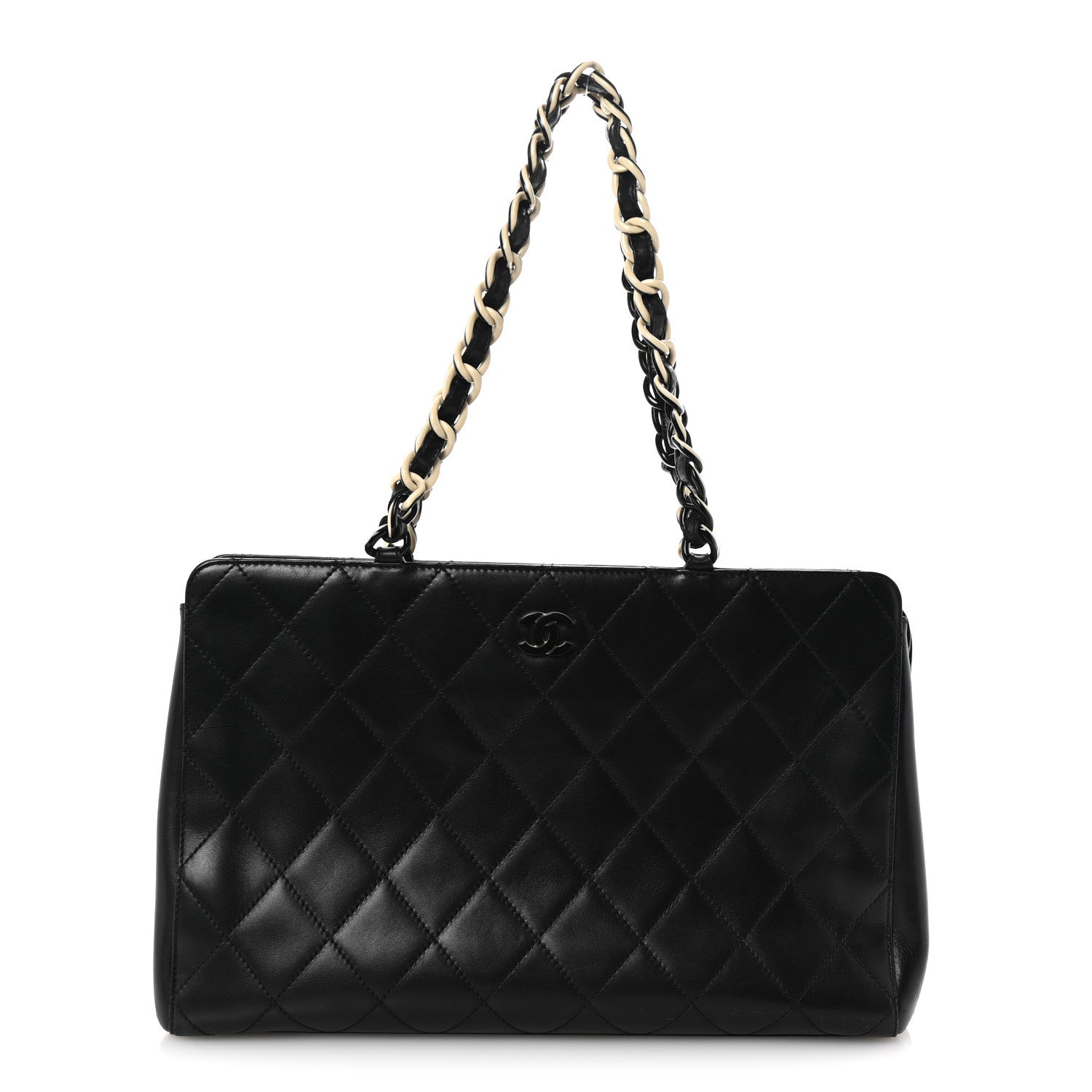 Chanel Lambskin Bekko Chain Large Shoulder Bag Black 1 of 11