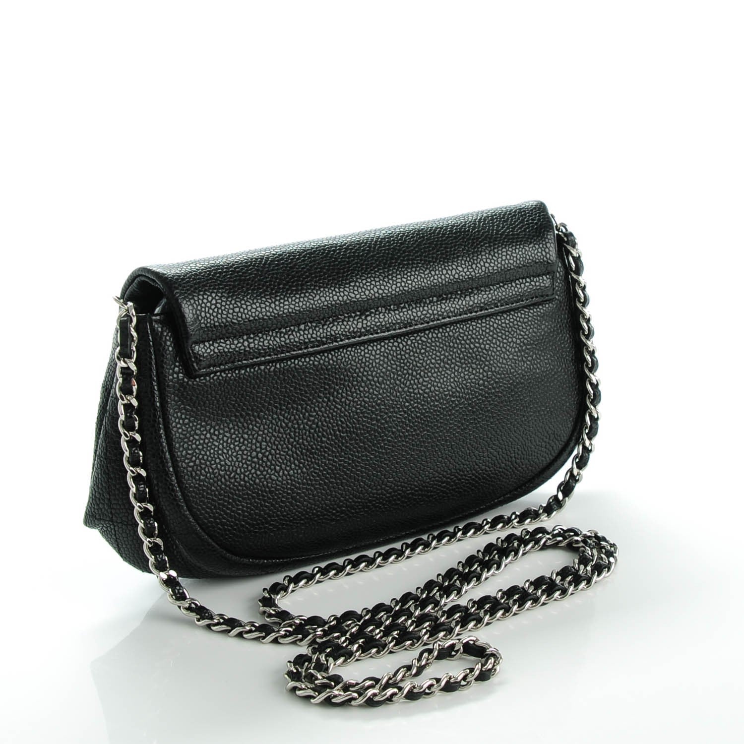 Chanel Caviar Half Moon Wallet On Chain WOC Black 3 of 7