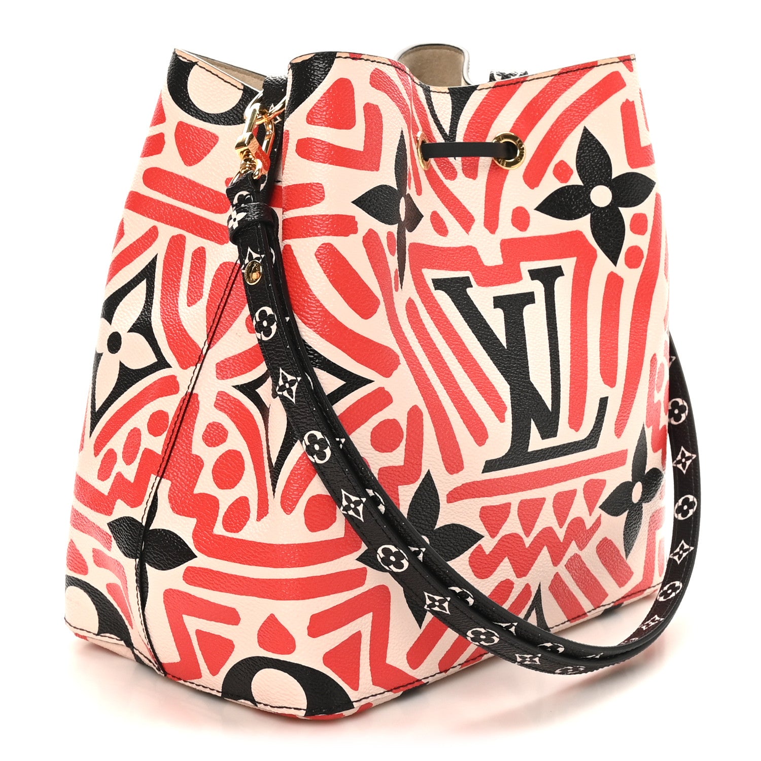 Louis Vuitton Monogram Giant Crafty NeoNoe MM Creme Rouge Black 3 of 10