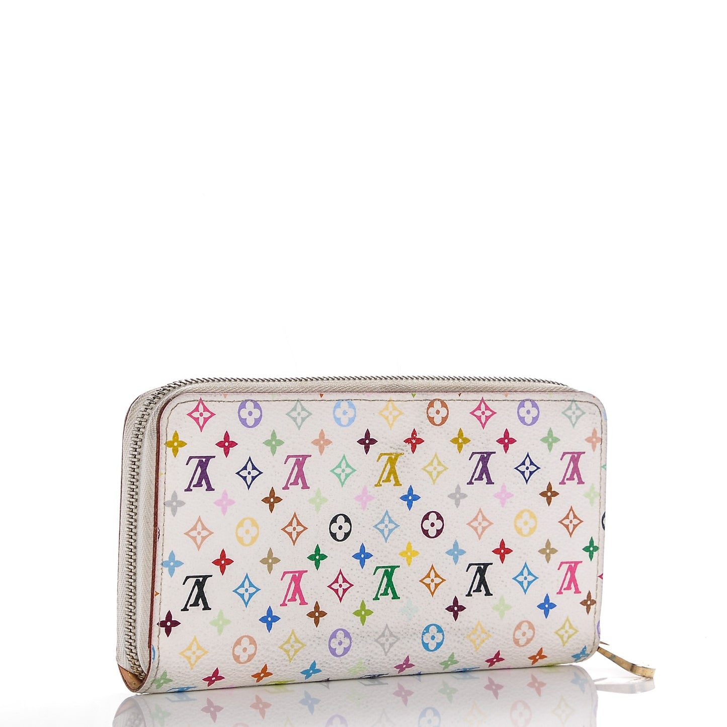 Monogram Multicolor Zippy Wallet White