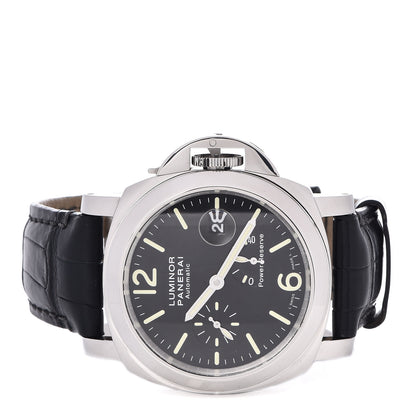 Panerai Stainless Steel Alligator 44mm Luminor 3 Day Power Reserve Automatic Watch Black PAM01090 3 of 7