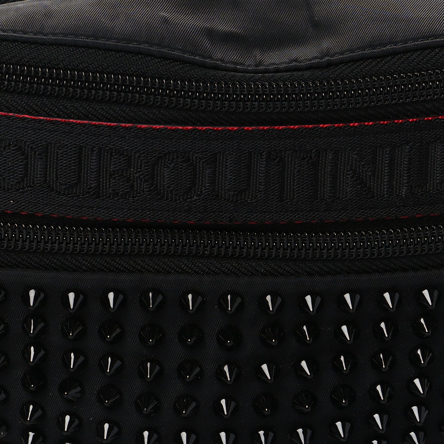Christian Louboutin Calfskin Spiked Paris NYC Belt Bag Black 7 of 9
