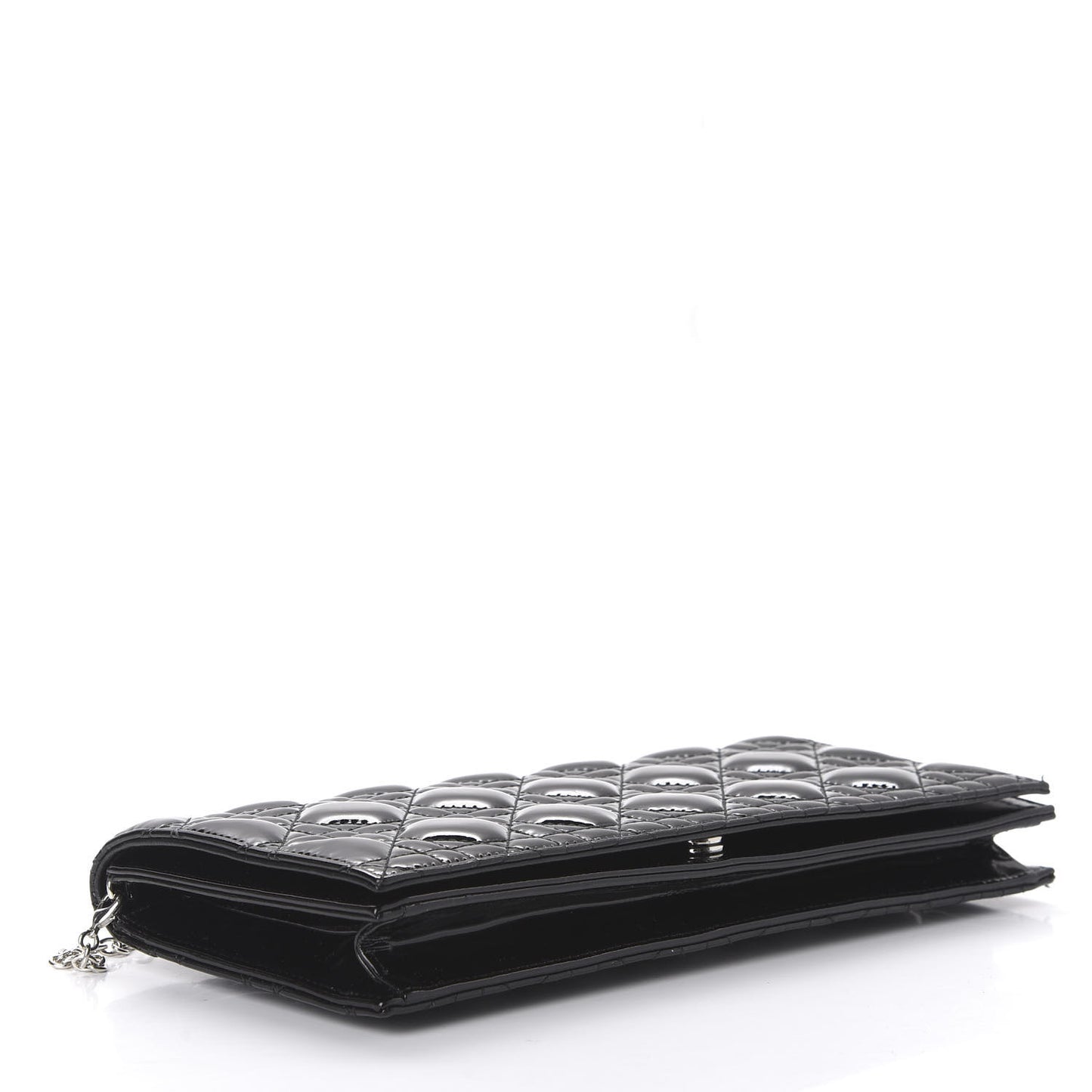 Patent Cannage Lady Dior Convertible Clutch Black