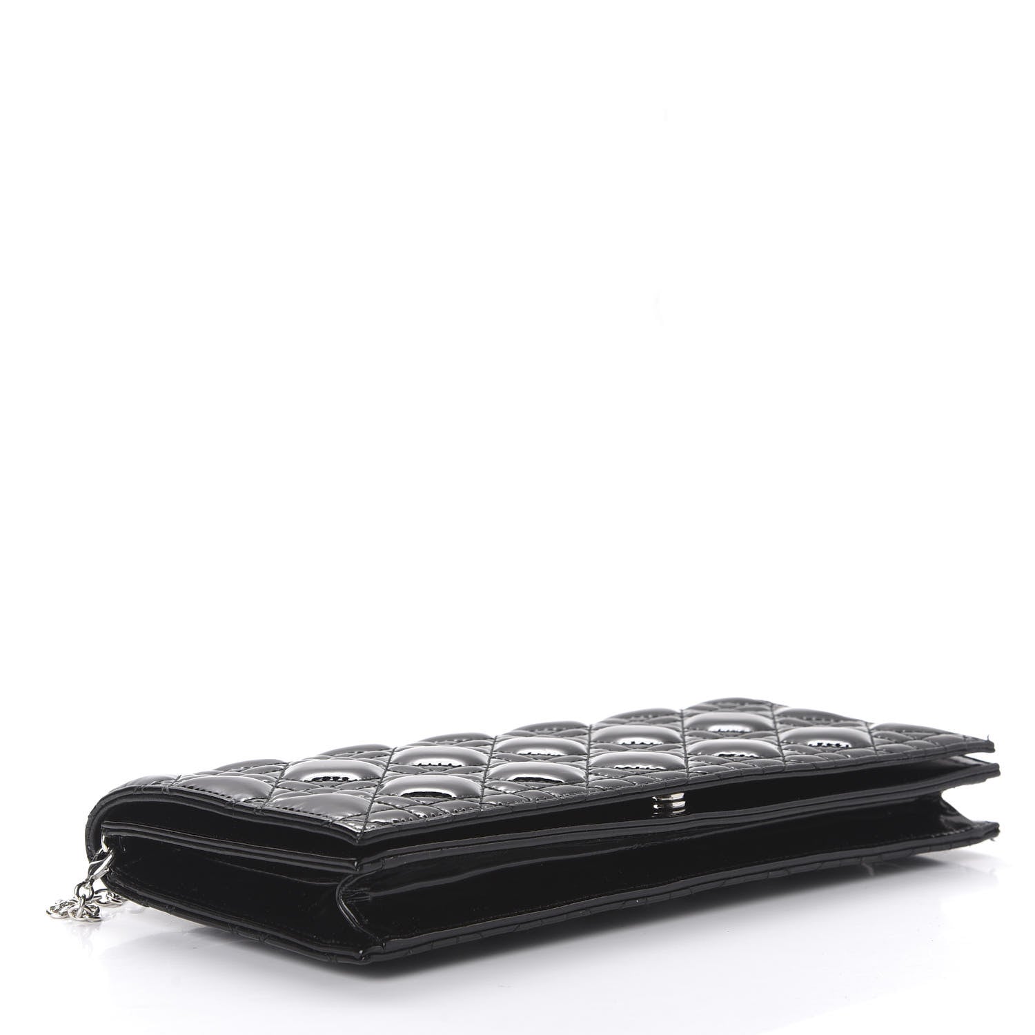 Christian Dior Patent Cannage Lady Dior Convertible Clutch Black 4 of 10