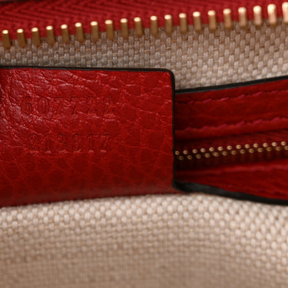 Gucci Dollar Calfskin Medium Soho Top Handle Satchel Hibiscus Red 7 of 10