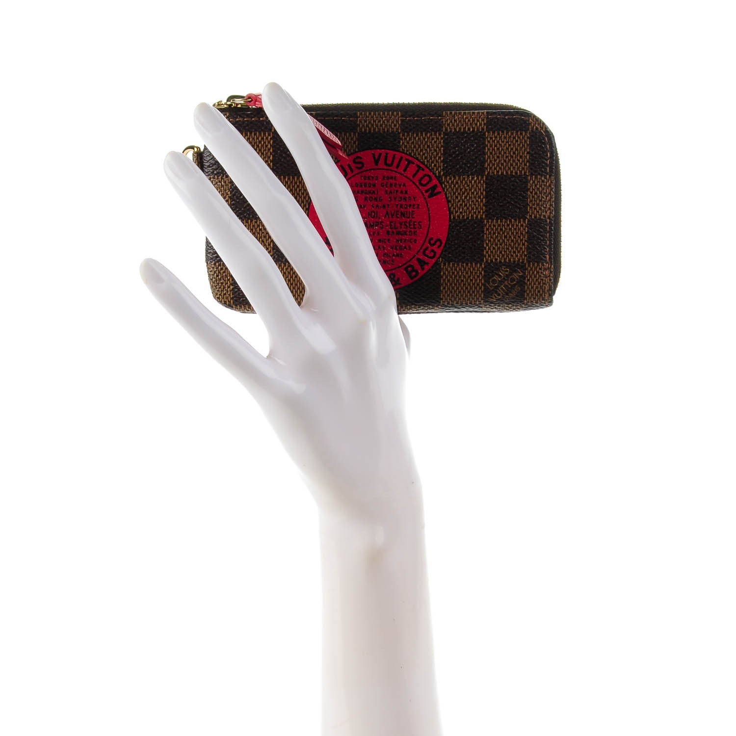 Louis Vuitton Damier Ebene Complice Trunks and Bags Key Pouch Red 2 of 6
