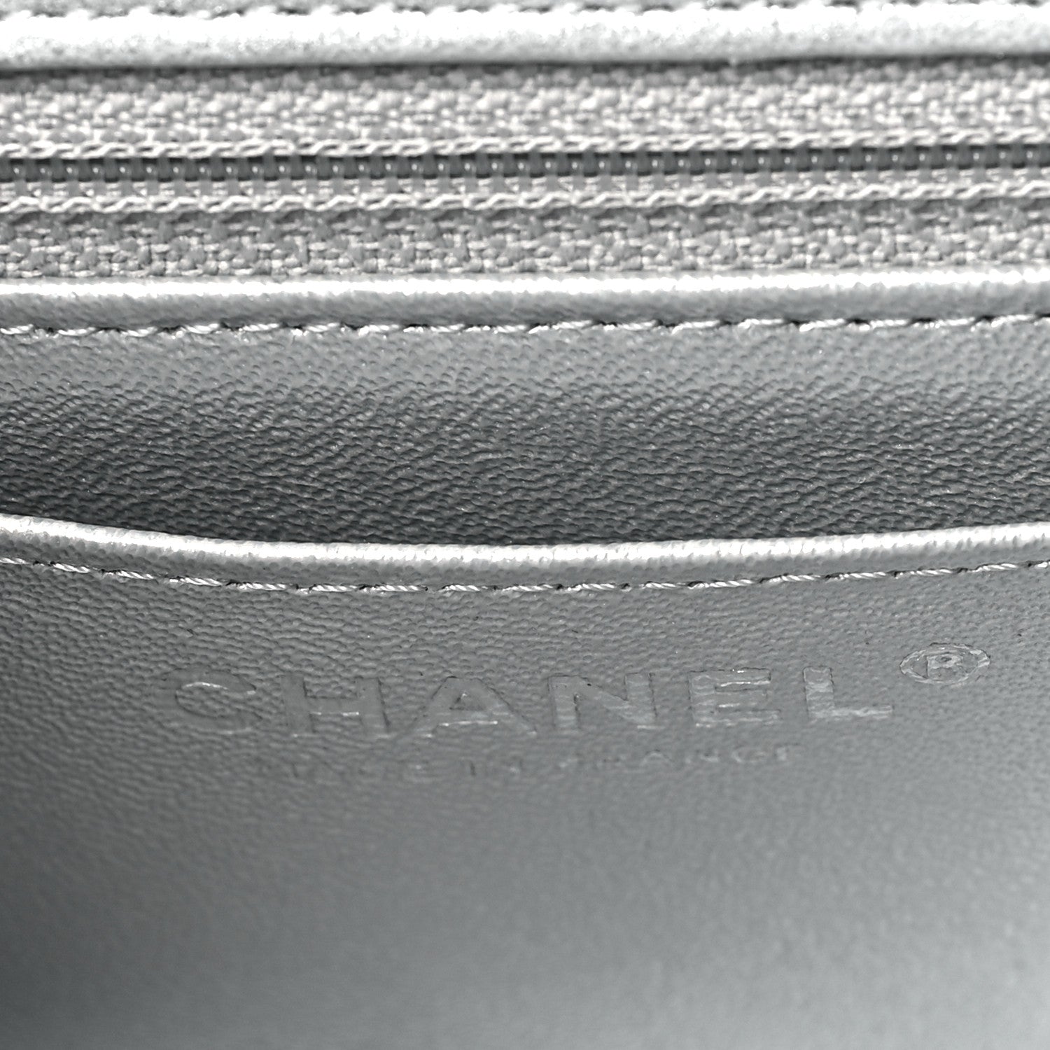 Chanel Metallic Lambskin Quilted Mini Rectangular Flap Silver 6 of 11