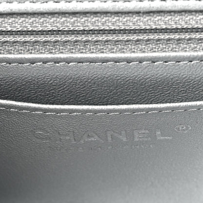 Chanel Metallic Lambskin Quilted Mini Rectangular Flap Silver 6 of 11