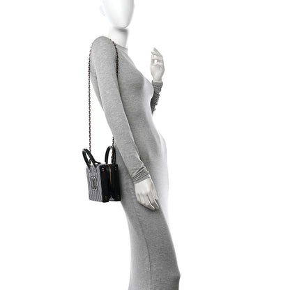 Chanel Calfskin Quilted Studded Square Vanity Case Black 2 of 11