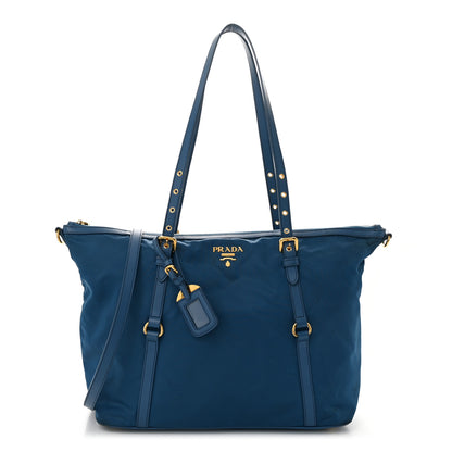Prada Tessuto Nylon Saffiano Tote Cobalto 1 of 13