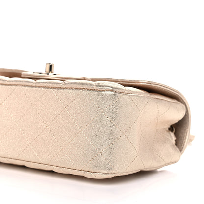 Chanel Metallic Lambskin Quilted Mini Rectangular Flap Gold 16 of 17