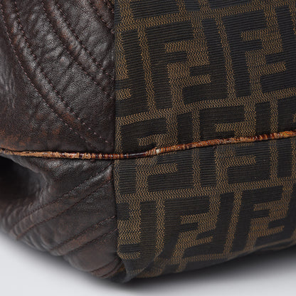 Fendi Zucca Nappa Nuvolata Vitello Tortuga Spy Tobacco Moro 8 of 17