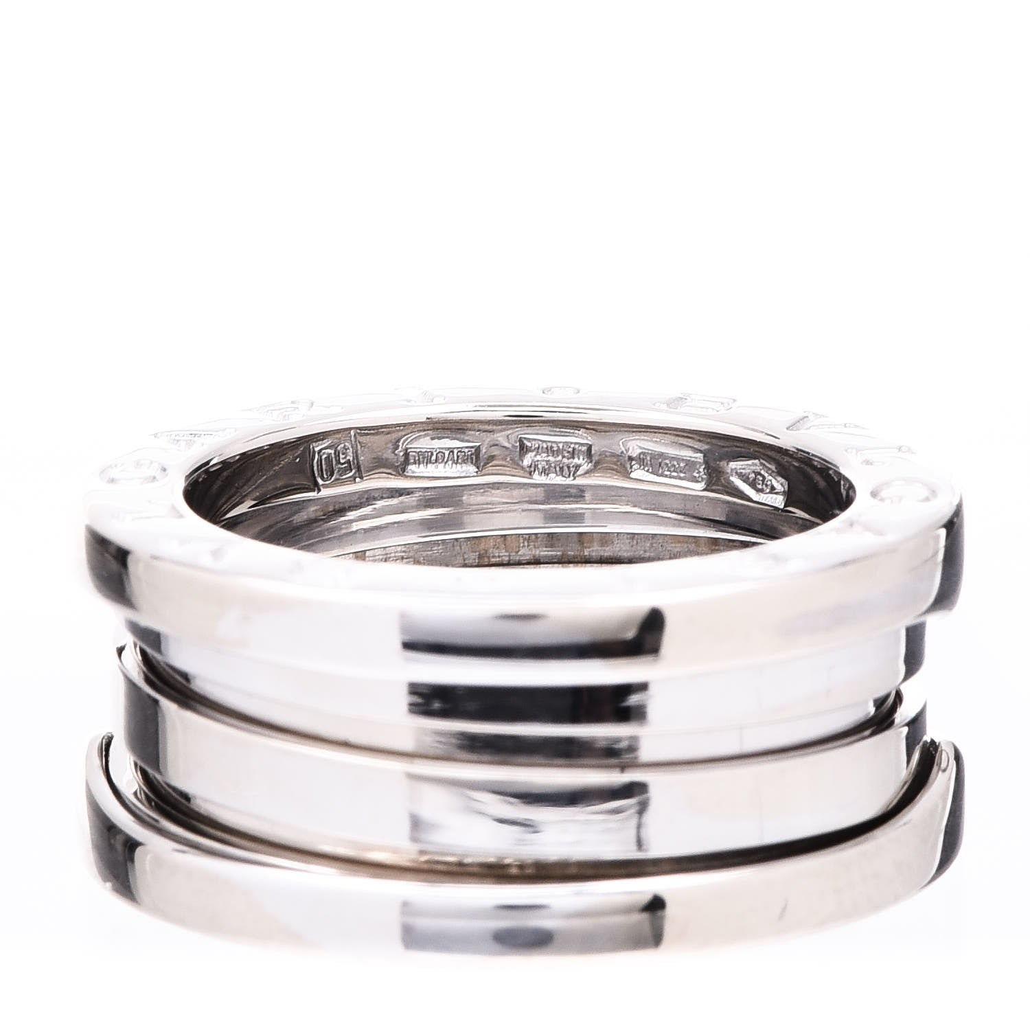 Bulgari 18K White Gold B.Zero1 3 Band Ring 50 5.25 4 of 4