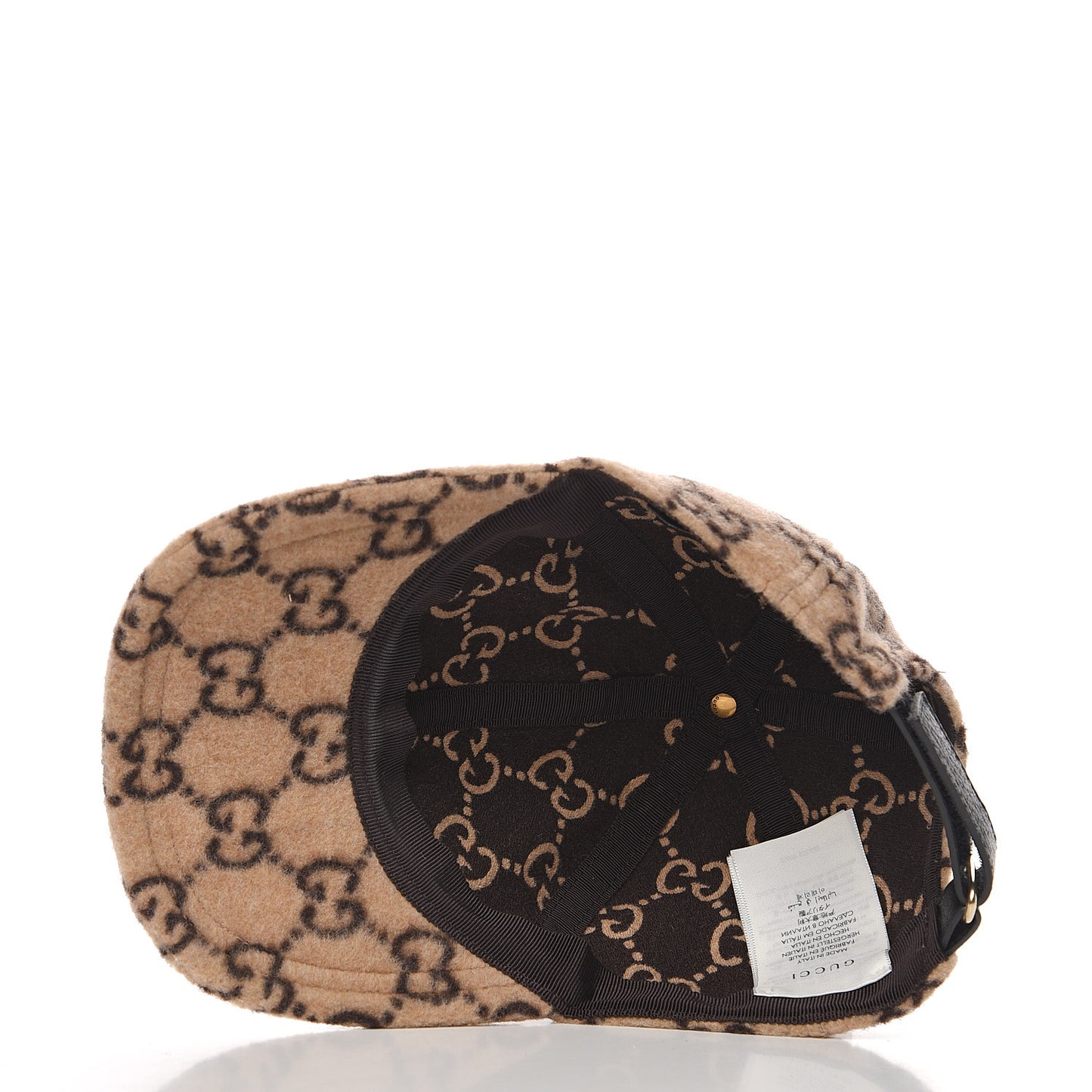 Covered Wool GG Monogram Baseball Hat S Beige Ebony