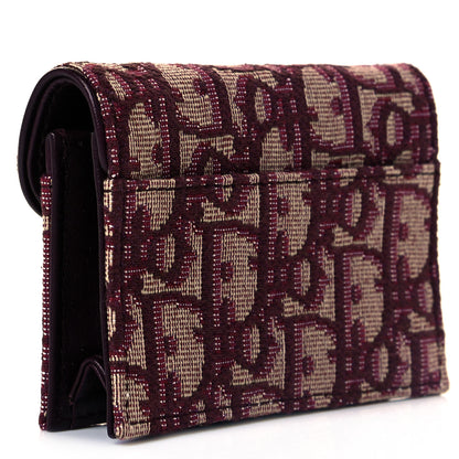 Christian Dior Oblique Saddle Card Holder Bordeaux 3 of 7