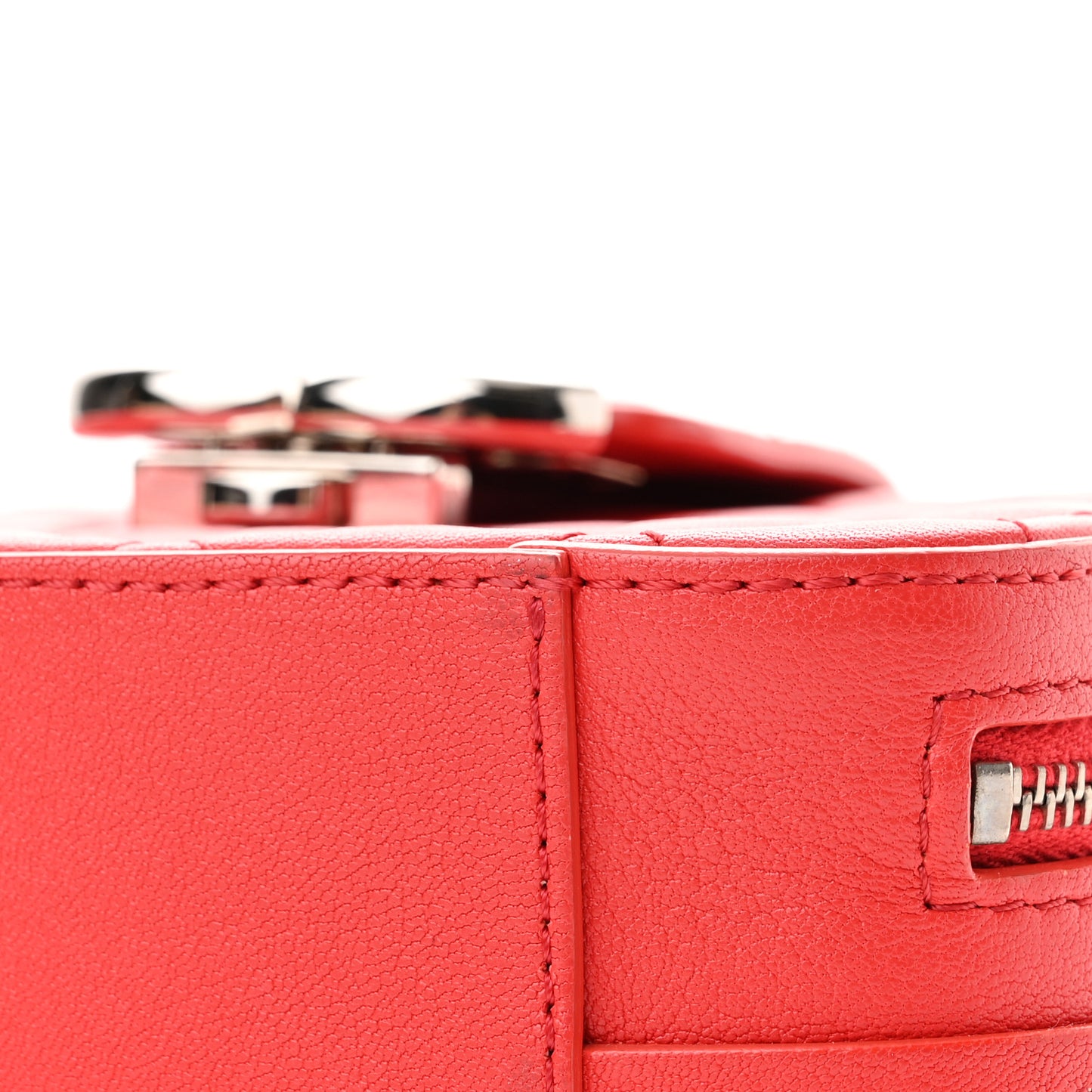 Lambskin Quilted Mini CC Box Camera Bag Red