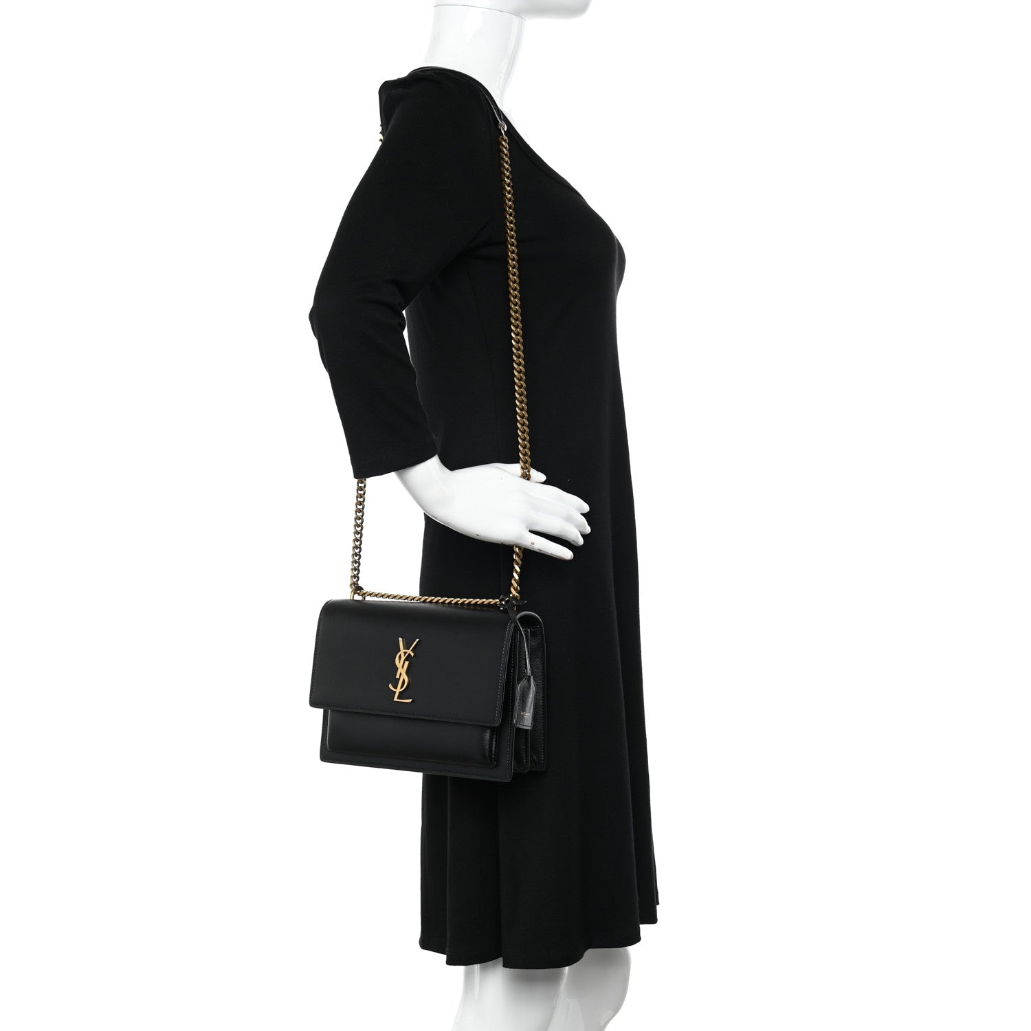 Saint Laurent SAINT LAURENT Calfskin Medium Monogram Sunset Black 2 of 12