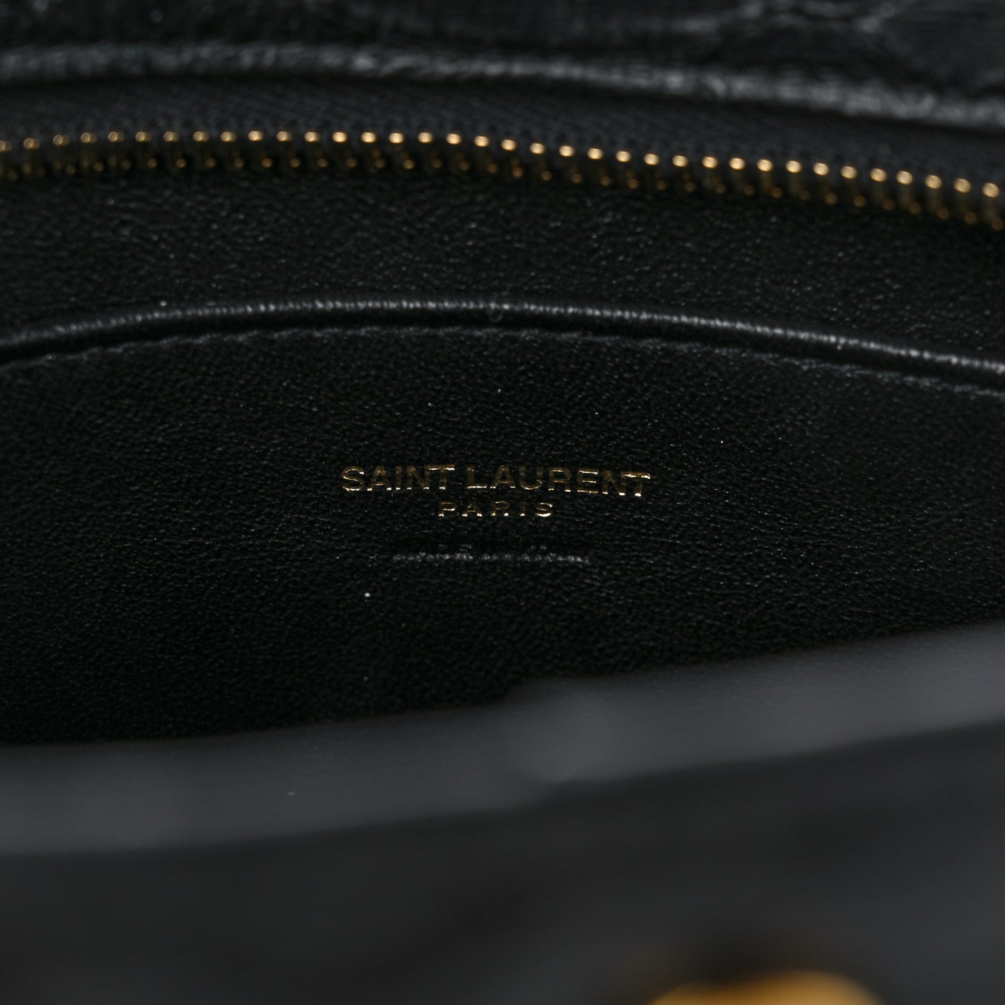 Python Calfskin Embossed Monogram Baby Cabas Black