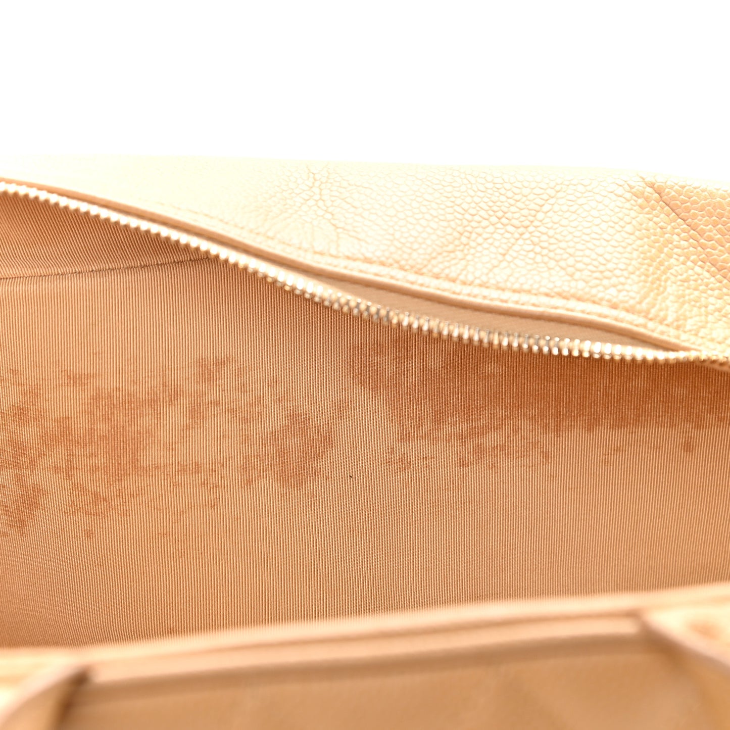 Caviar Quilted Large Bowler Bag Beige