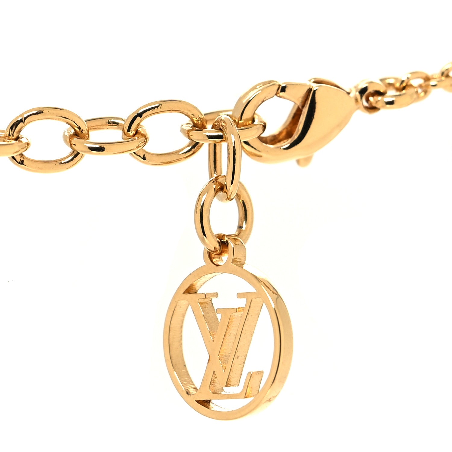 Louis Vuitton Brass Essential V Necklace Gold 4 of 6
