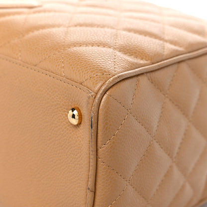 Chanel Caviar Quilted Large Bowler Bag Beige 10 of 14