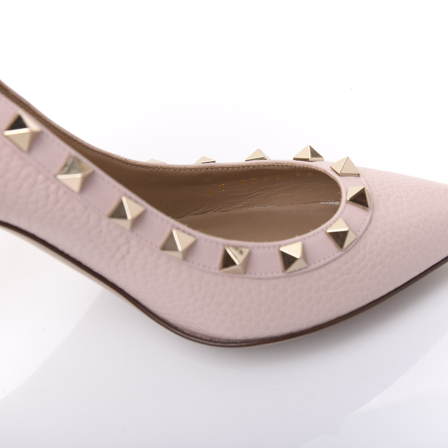 Valentino Garavani Pebbled Calfskin Rockstud 85mm Pumps 36.5 Rose Quartz 8 of 9