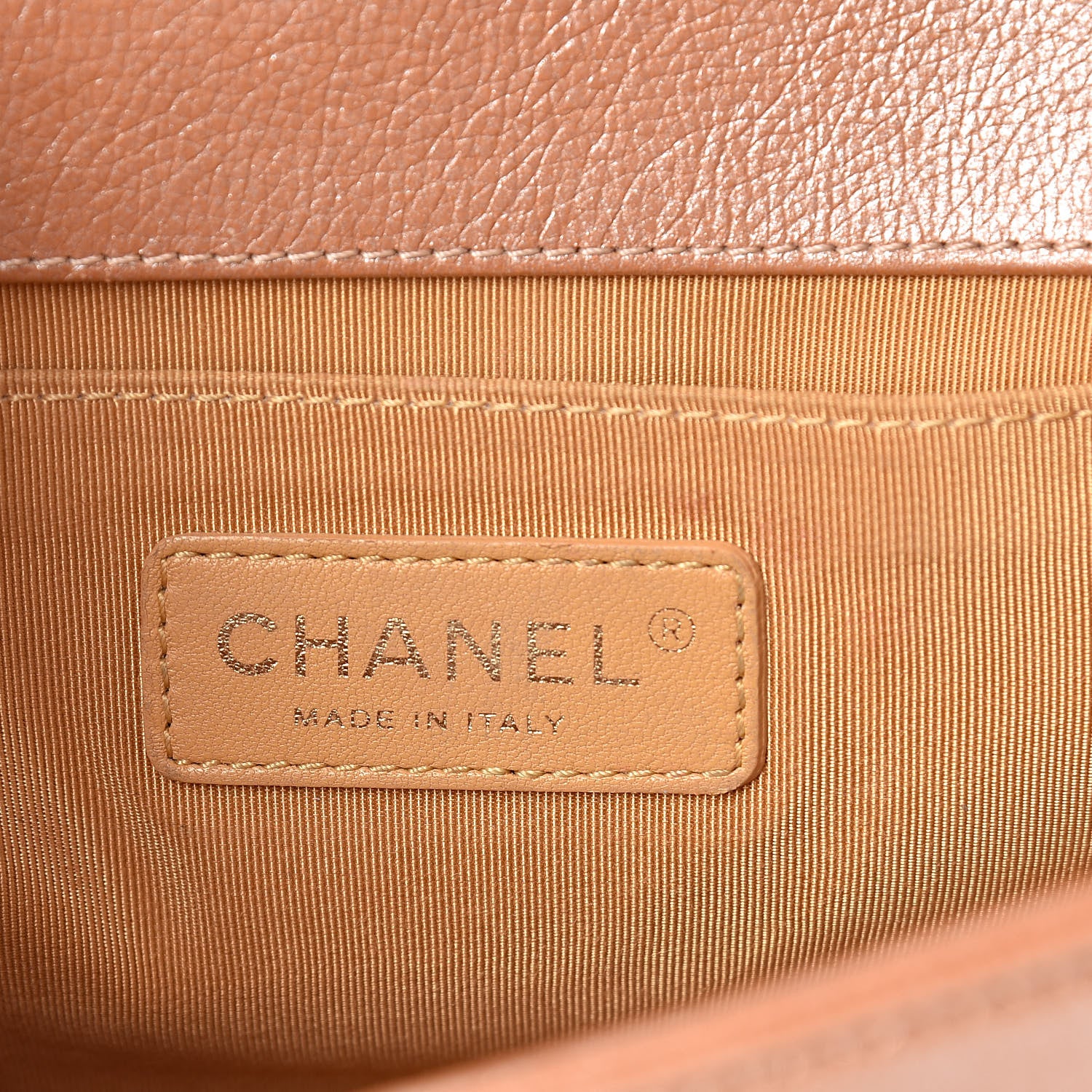 Chanel Metallic Calfskin Quilted Medium Boy Flap Dark Gold 6 of 15