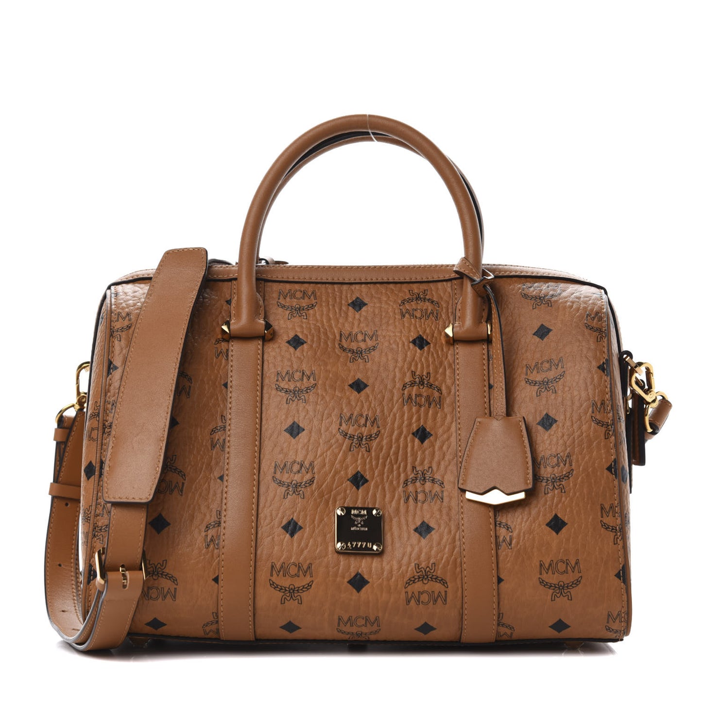 Visetos Medium Boston Bag Cognac