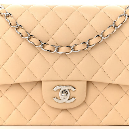 Chanel Lambskin Quilted Medium Double Flap Beige 8 of 12