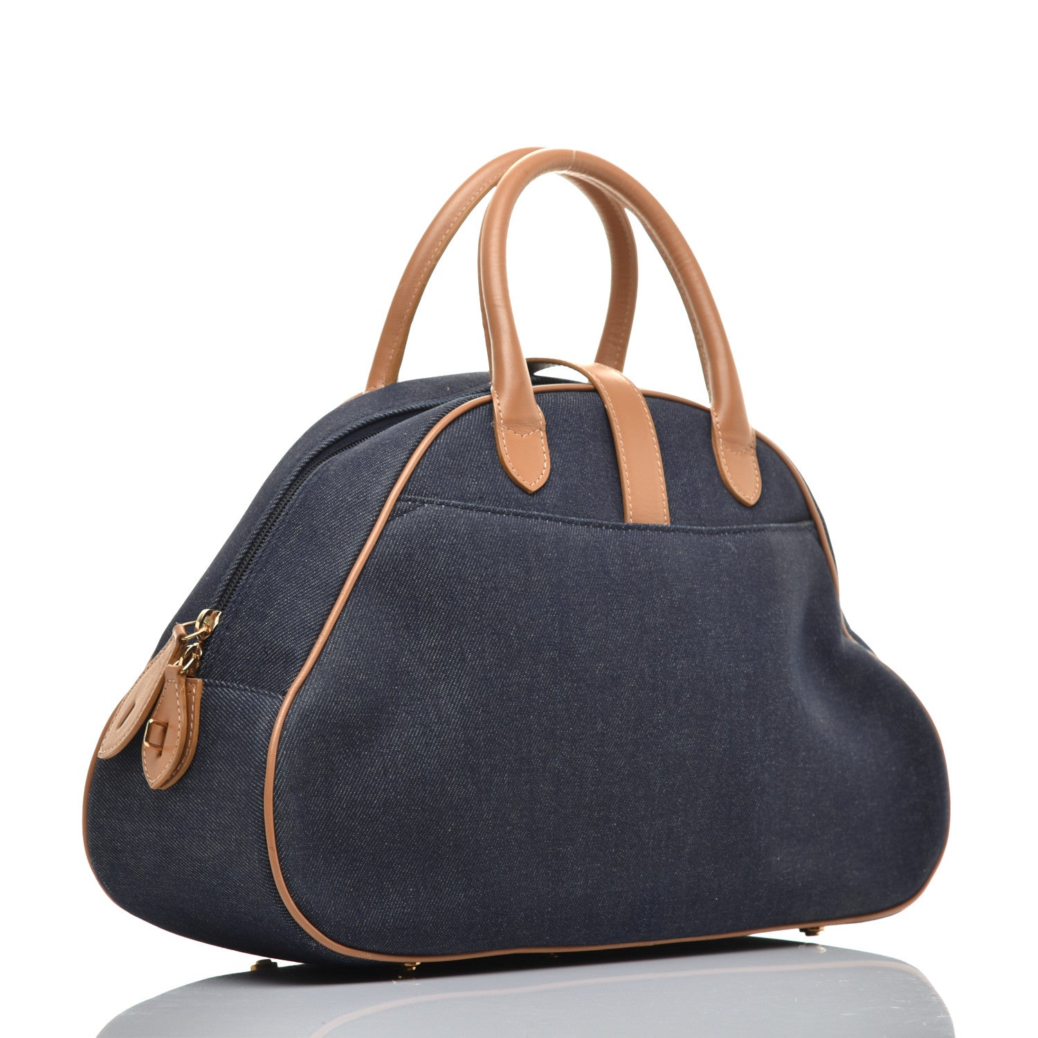 Christian Dior Denim Calfskin Saddle Bowler Blue 3 of 10