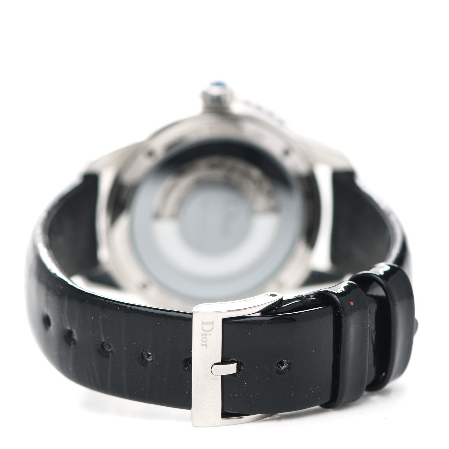 Christian Dior Stainless Steel Calfskin Diamond Blue Sapphire 33mm Christal Quartz Watch 3 of 4