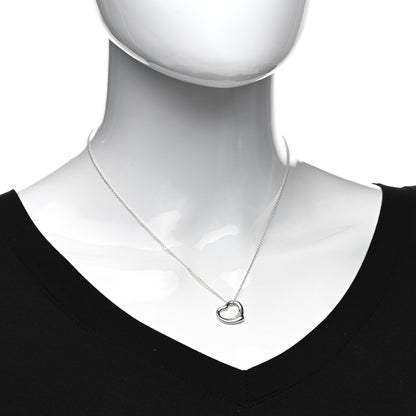 Tiffany Sterling Silver 16mm Elsa Peretti Open Heart Pendant Necklace 2 of 4