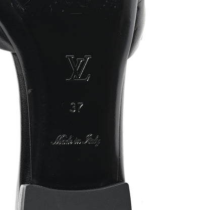 Louis Vuitton Lambskin Embossed Monogram Revival Flat Mules 37 Black 7 of 9
