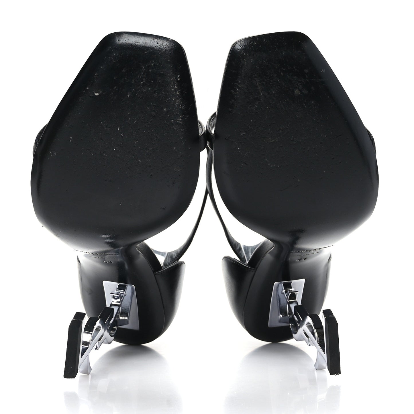 Calfskin Opyum 110 Sandals 41 Black Silver