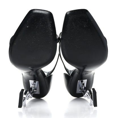 Saint Laurent Calfskin Opyum 110 Sandals 41 Black Silver 5 of 7
