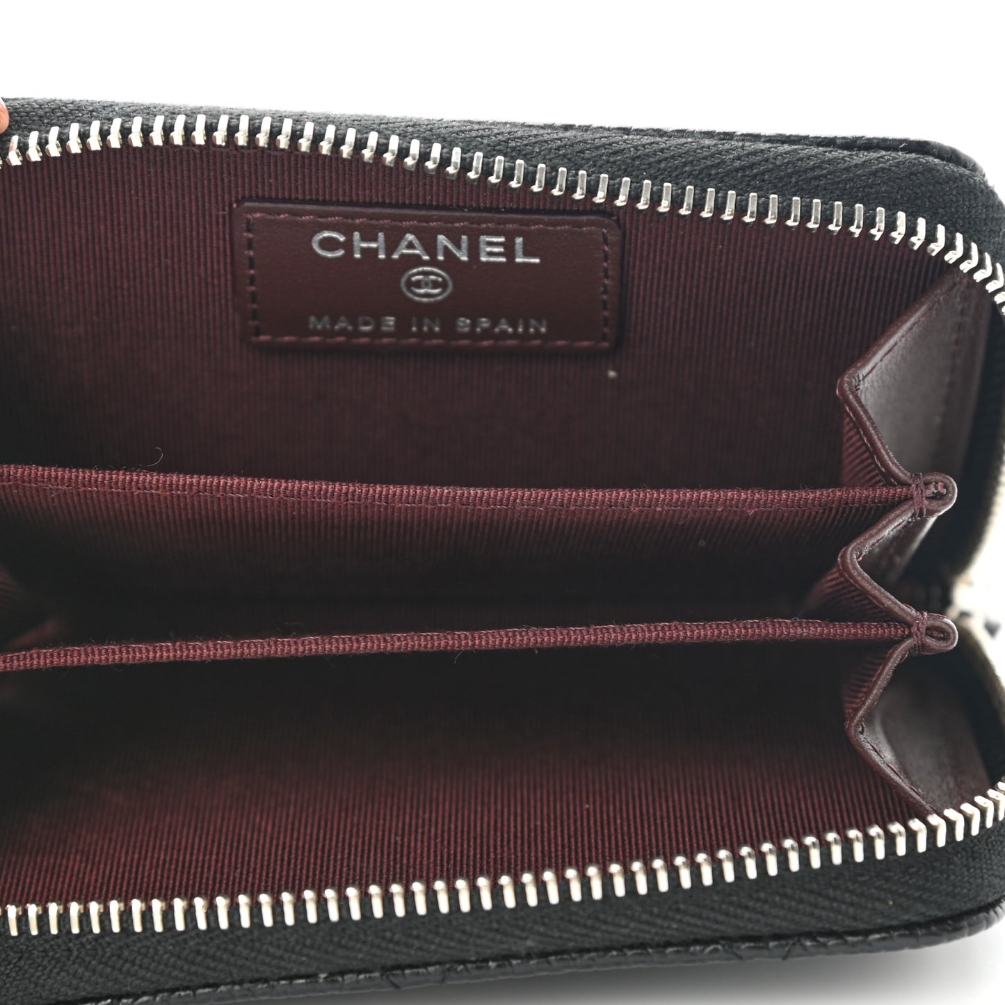 Caviar Quilted Classic Zipped Coin Purse Black
