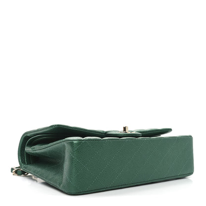 Chanel Metallic Caviar Quilted Medium Double Flap Green 4 of 11