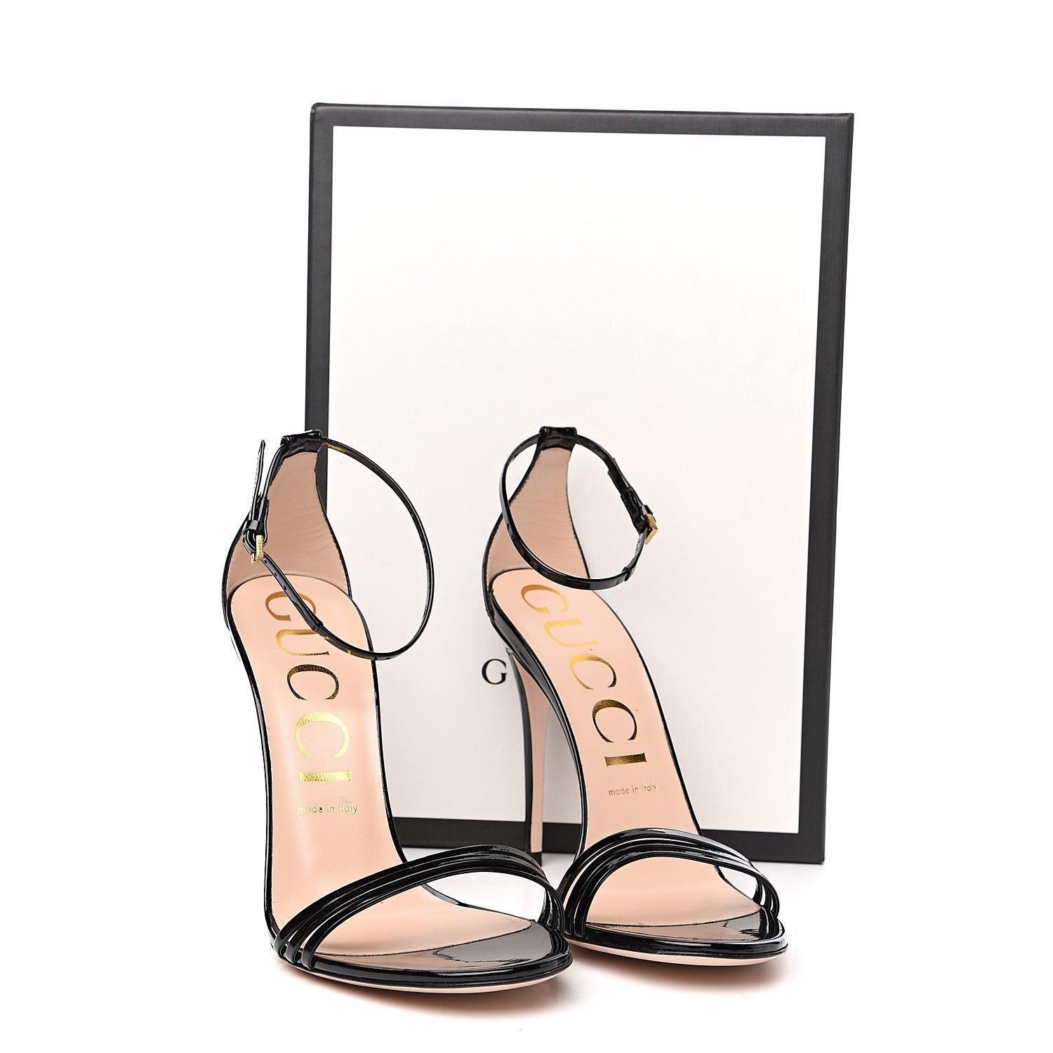 Gucci Patent Crystal Removable Bow Sandals 40 Black 8 of 8