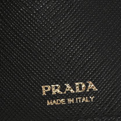 Prada Saffiano Metal Tri-Fold Envelope Card Holder Wallet Black 6 of 8
