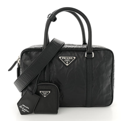 Prada Nappa Antique Medium Re-Edition 2001 Two Handle Bag Black 3 of 12