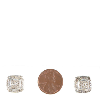 David Yurman Sterling Silver Diamond 7mm Pave Albion Earrings 2 of 4