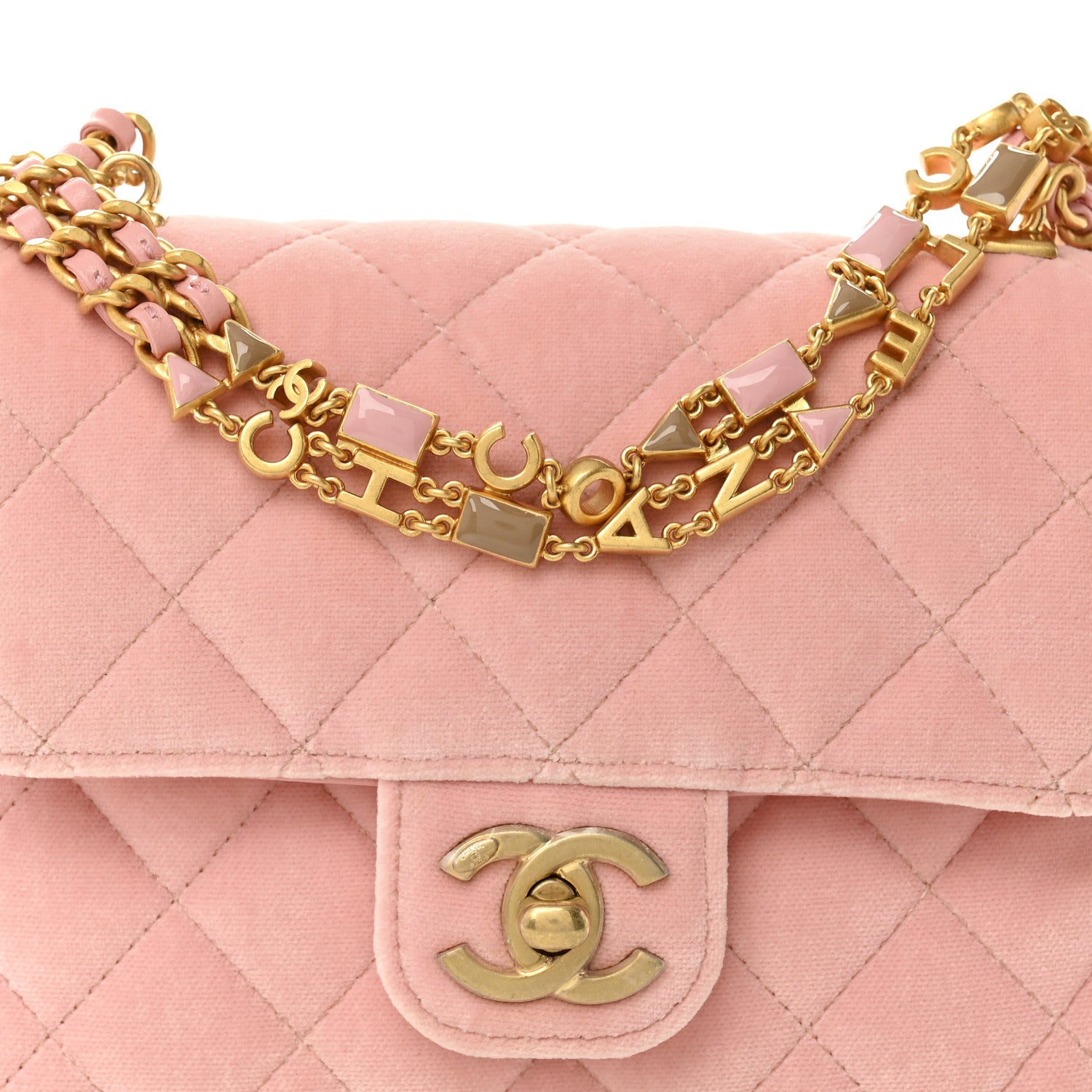 Chanel Velvet Enamel Mini Flap Light Pink 8 of 10