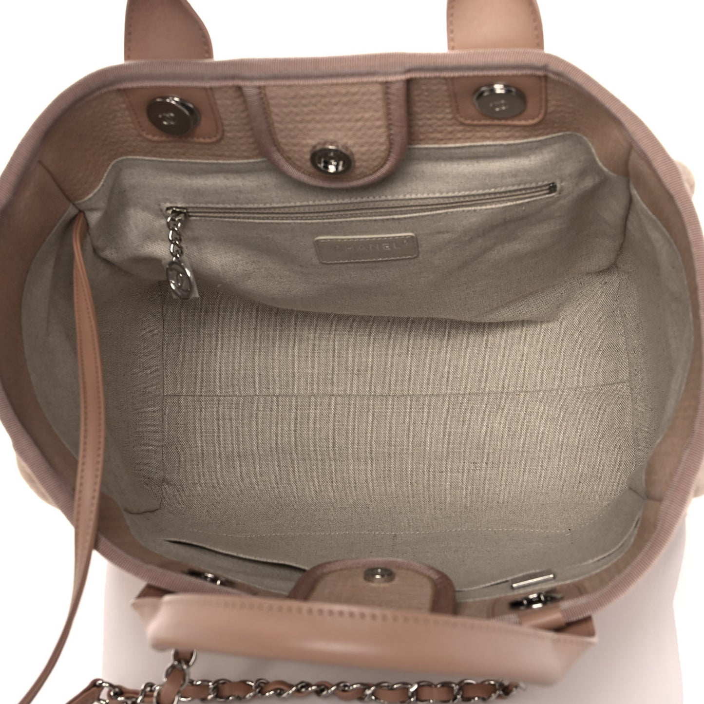 Mixed Fibers Small Deauville Tote Beige